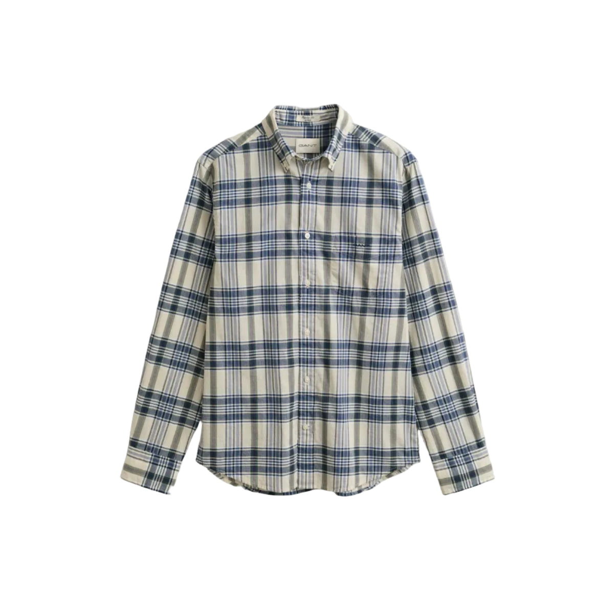 Gant Mens Long Sleeve Indian Madras Multi Check Shirt-Faded Denim 3260077