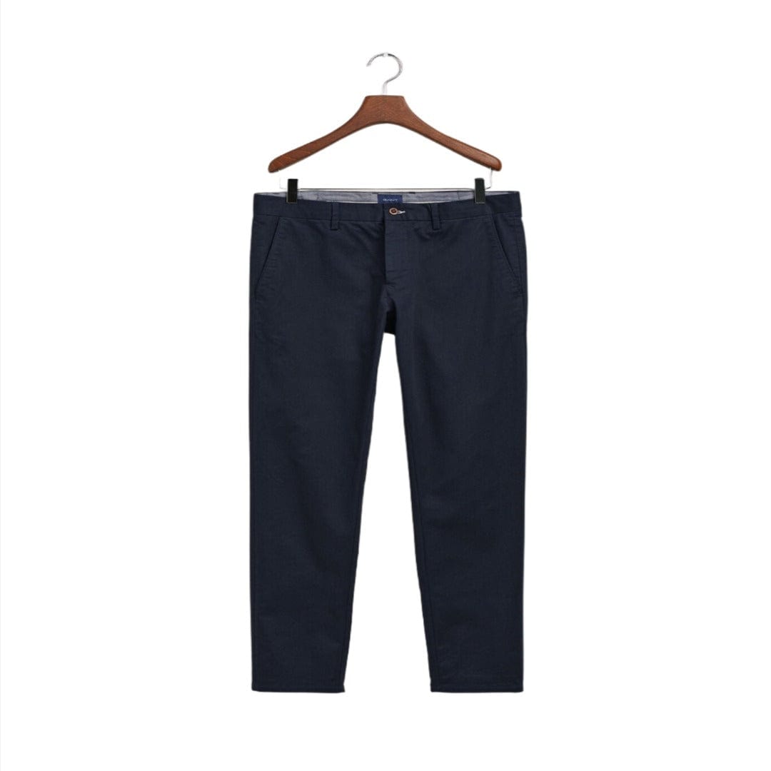 GANT Mens Chinos Size 32 Gant Hallden Slim Fit Tech Prep Chino Marine (7710463754329)