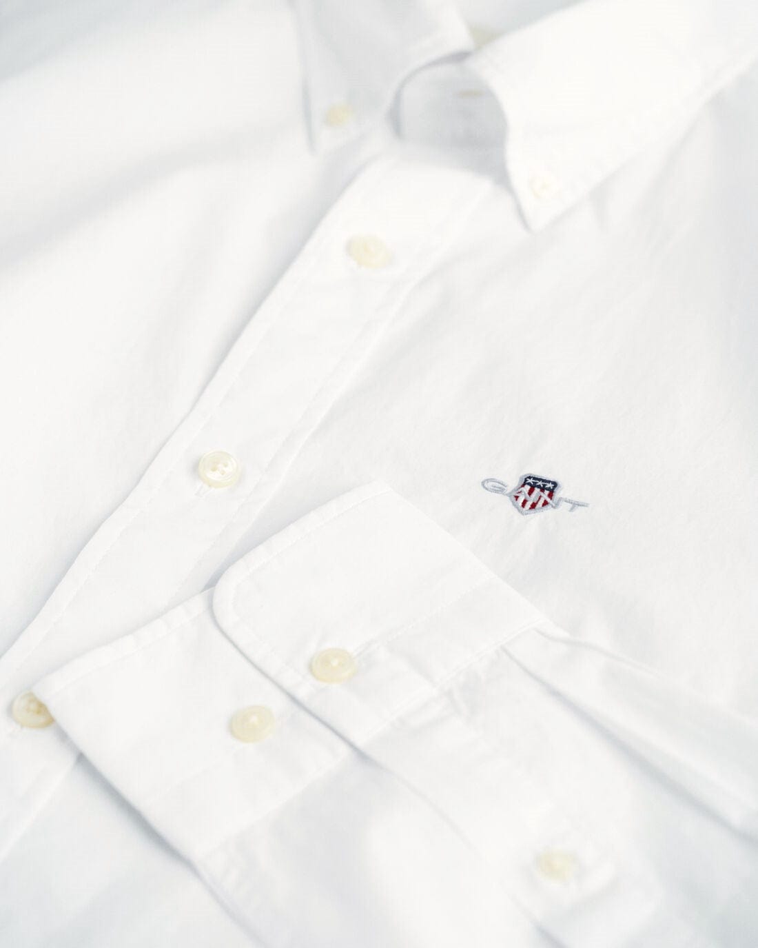 Gant Shirts Gant Slim Long Sleeve Poplin Shirt White