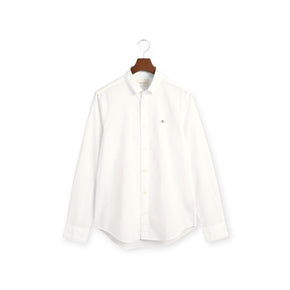 Gant Shirts S Gant Slim Long Sleeve Poplin Shirt White