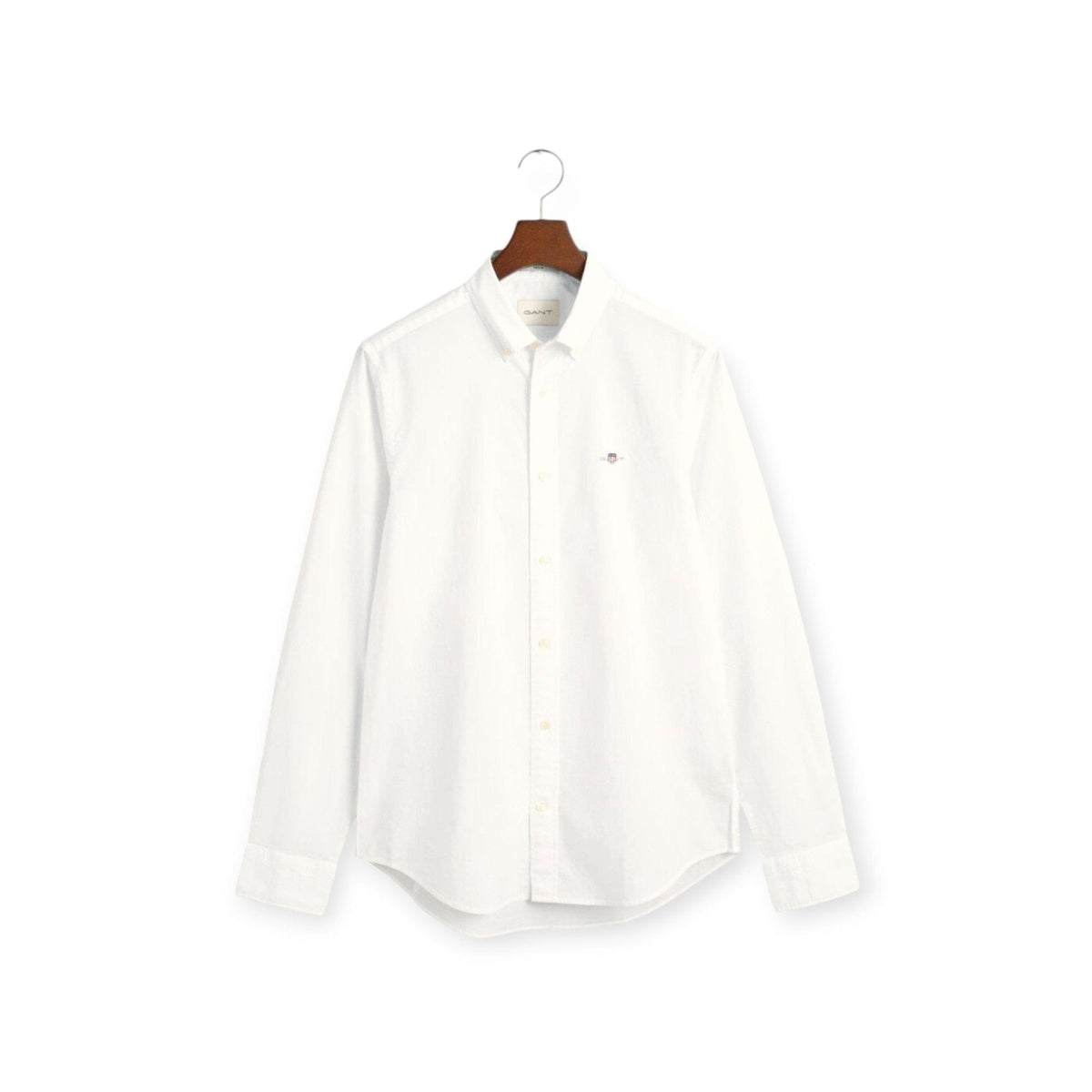 Gant Shirts S Gant Slim Long Sleeve Poplin Shirt White