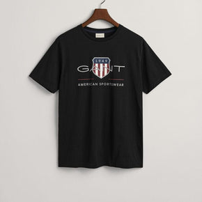 GANT T Shirt Gant Achived Shield T Shirt Black (7519549227097)