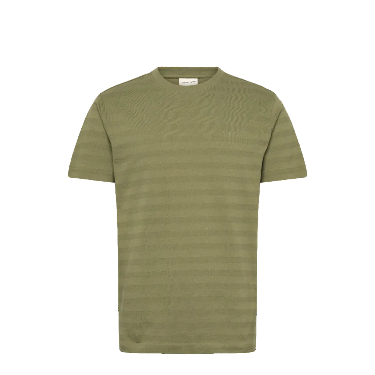 Gant Men's Texture Stripe Short Sleeved Tshirt-Dry Herb 2003400