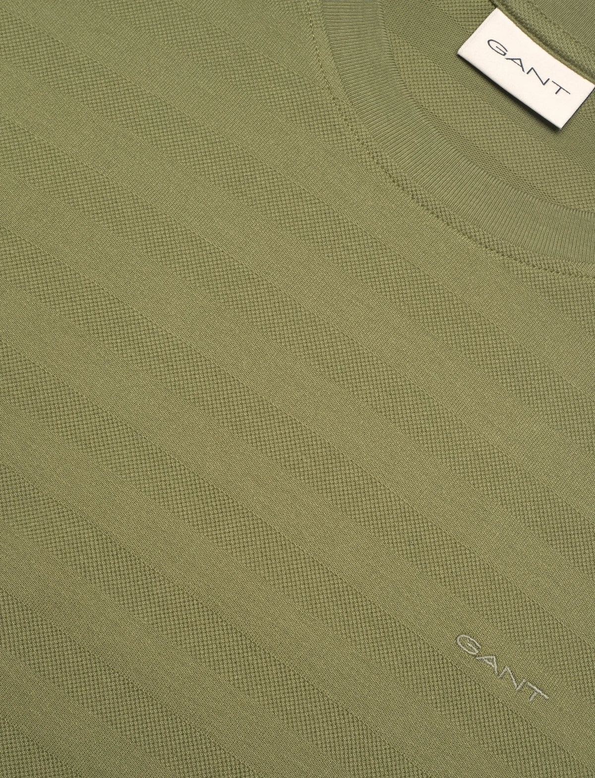 Gant Men's Texture Stripe Short Sleeved Tshirt-Dry Herb 2003400