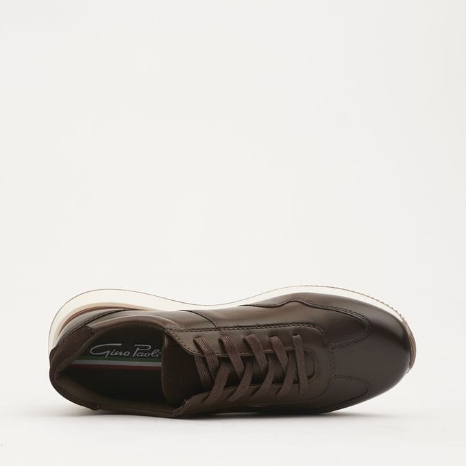 Gino Paoli Casual Shoes Gino Paoli Ezra Lace Up Sneaker Brown White (7521876017241)