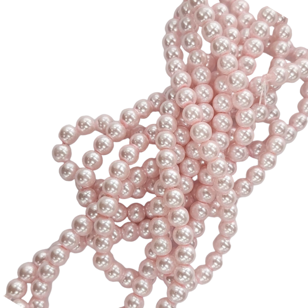 Glass Pearl Beads Habby Baby Pink Glass Pearl Beads 6 mm (7683822977113)