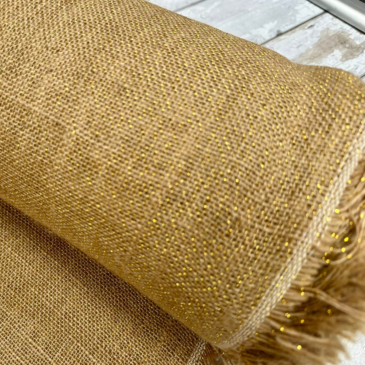 Hessian Glitter Metallic Jute 130 cm