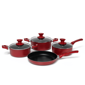 Global FRYING PAN Global 7 Piece Red Non-Stick Set (7678640914521)