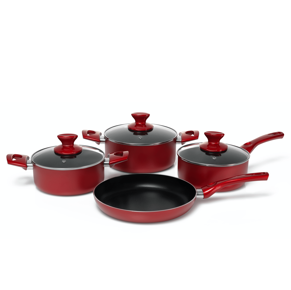 Global FRYING PAN Global 7 Piece Red Non-Stick Set (7678640914521)