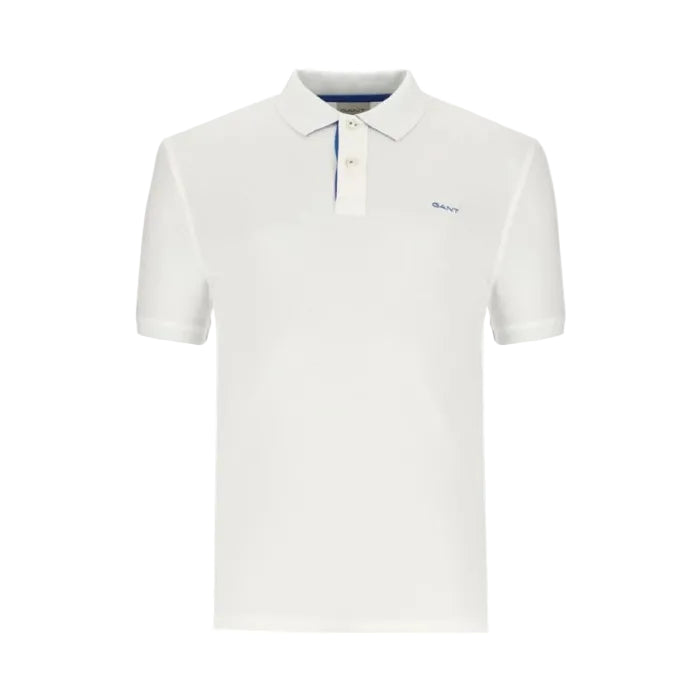 Gant Mens Contrast Collar Pique Rugger -Eggshell/Off White 351386