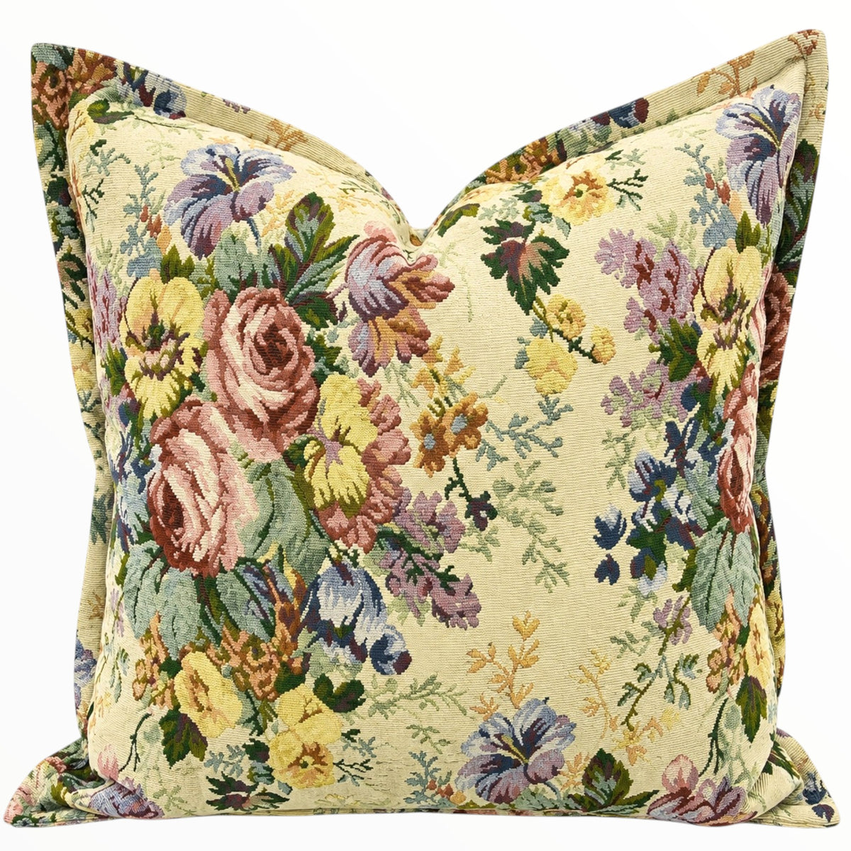 Assorted Scatter Cushion Tapestry Floral Cream 60x60 cm.