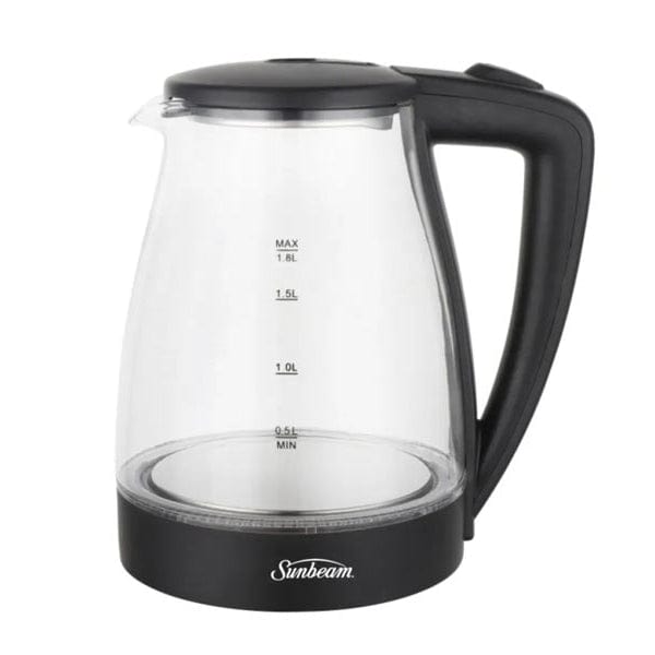 Goldair KETTLE Sunbeam 1.8L Cordless Glass Kettle Black SGK-8827