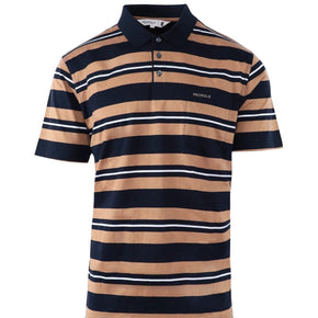 Golf T shirt Golf T Shirt Pringle Ledger Striped Mercerised  Golfer Navy (7564614107225)