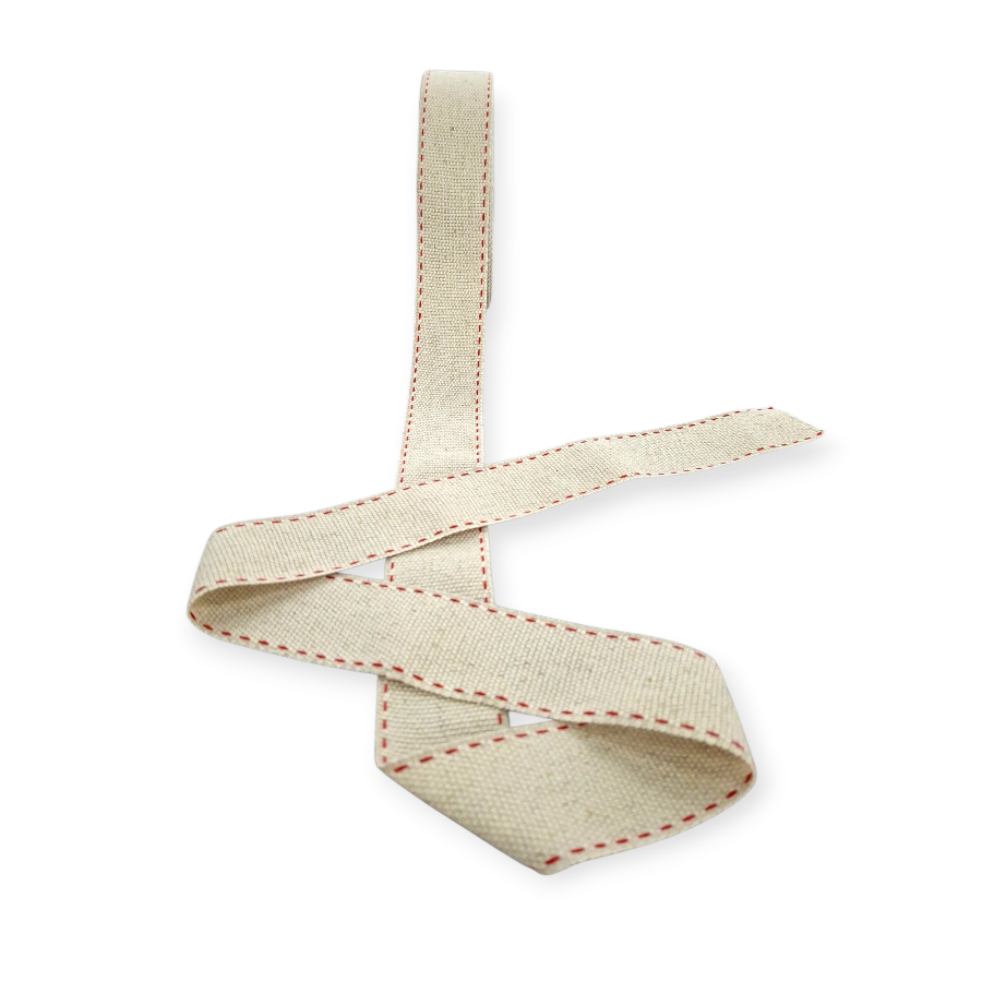 Linen Stitch Natural/Red 40mm