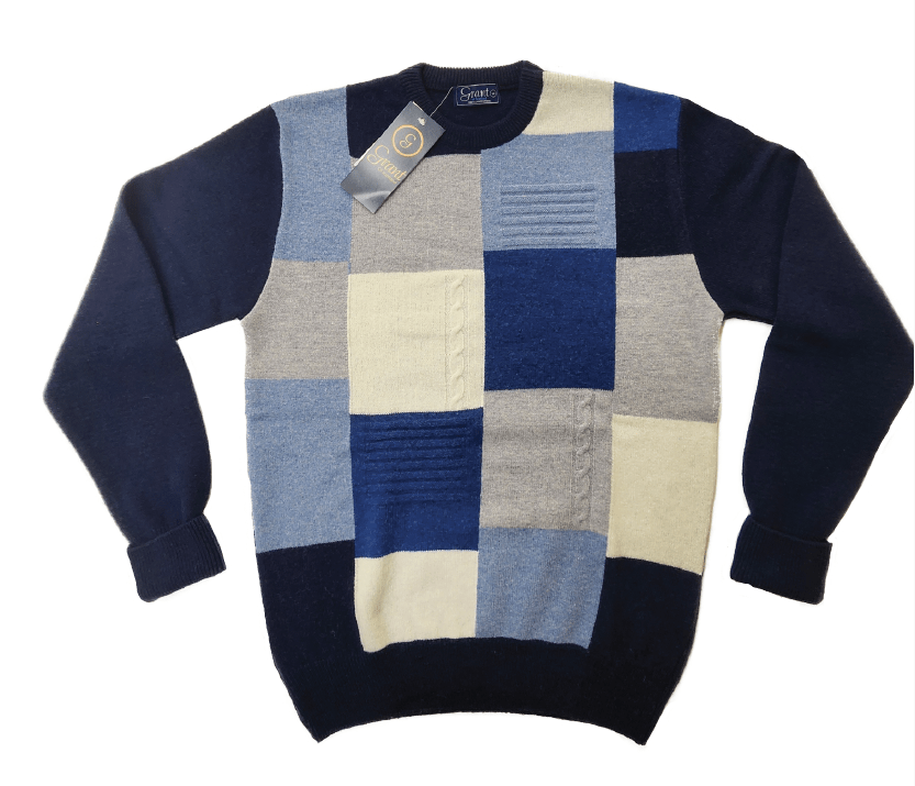 Grant Jersey Grant - 52482 Lambwool Colour Block Navy (7674243383385)