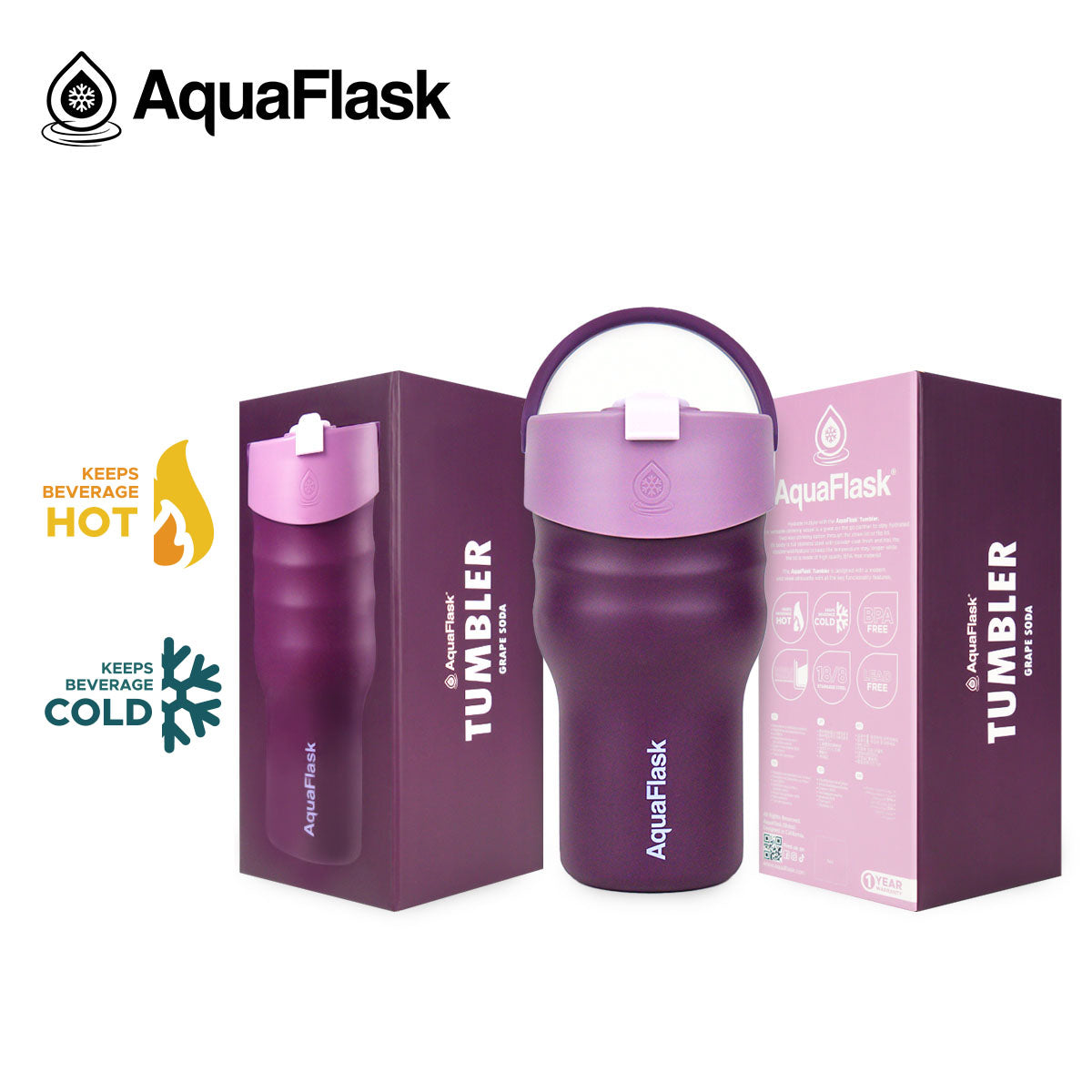 Aquaflask Tumbler 600ml Grape Soda AF-V166