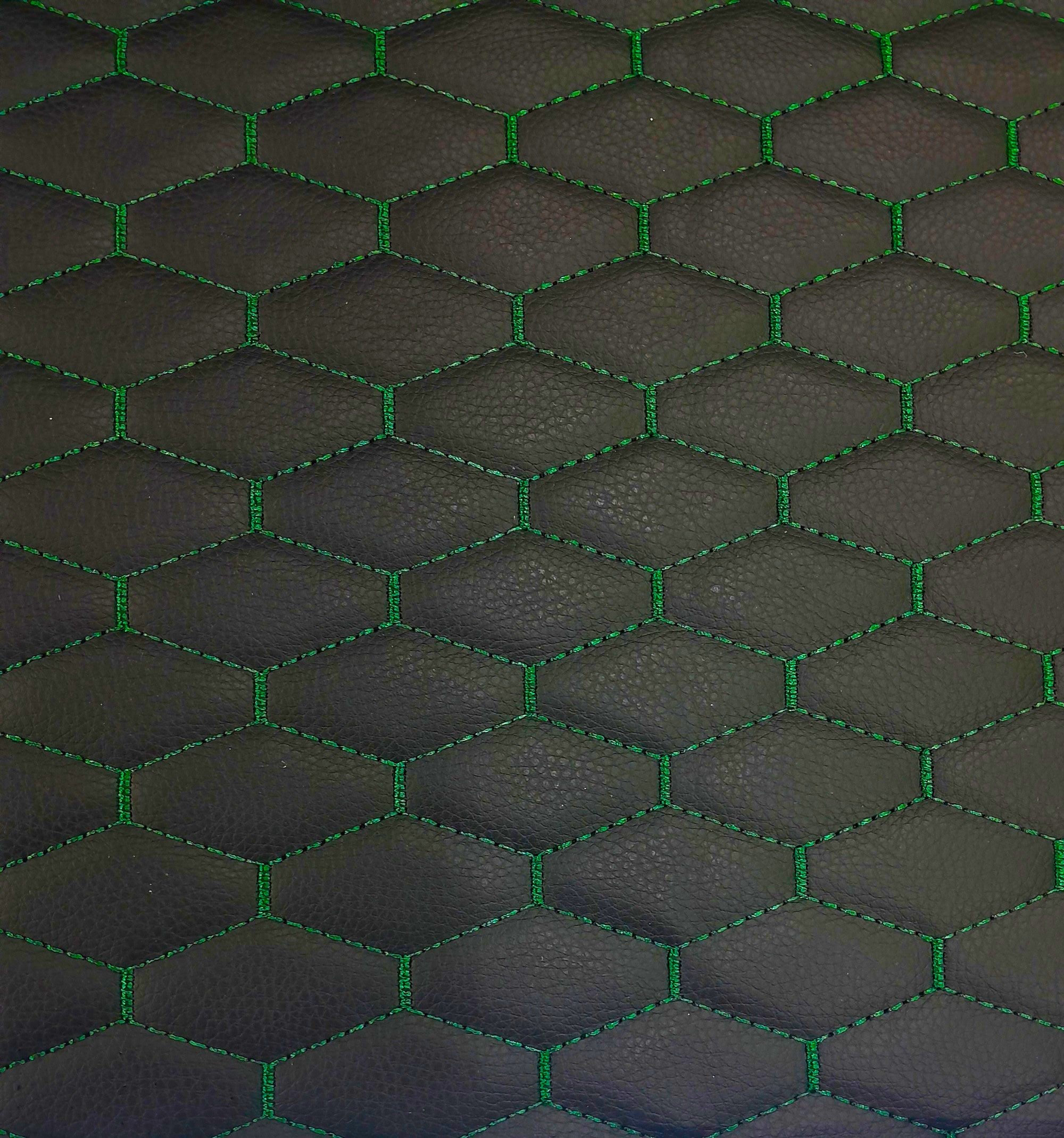 Bently Vinyl Car Fabric Black / Green 150 cm