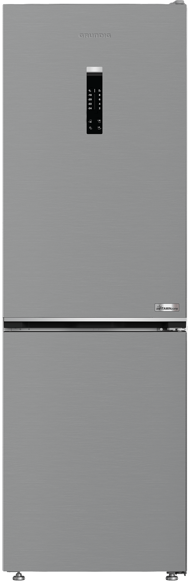 Grundig Fridge/Freezer Grundig 60cm Pearl Steel Fridge Freezer GKPN 46820 XP (7769532596313)
