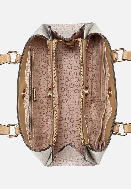 Guess Handbag Guess Barger Satchel - White