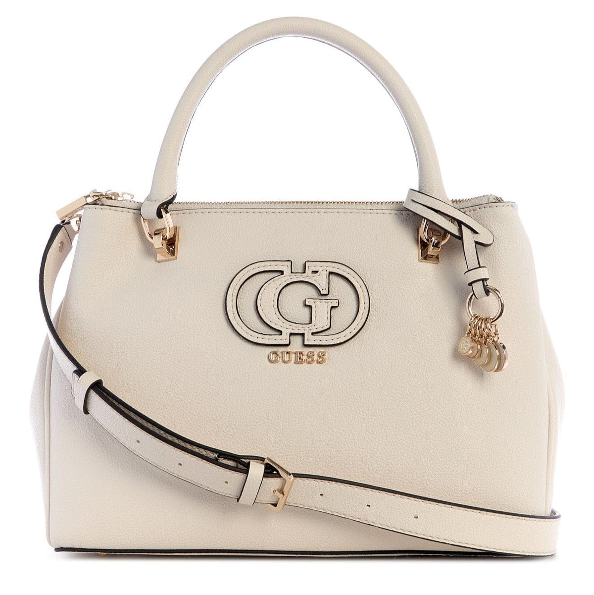 Guess Handbag GUESS Calebra Hobo Status Satchel Bag Off White