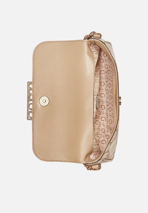 Guess Handbag Guess Daisee Crossbody Flap Caramel Multi JG971120