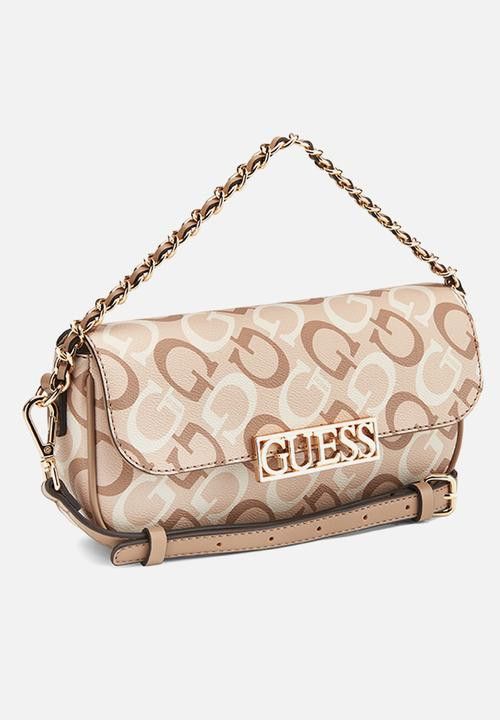 Guess Handbag Guess Daisee Crossbody Flap Caramel Multi JG971120