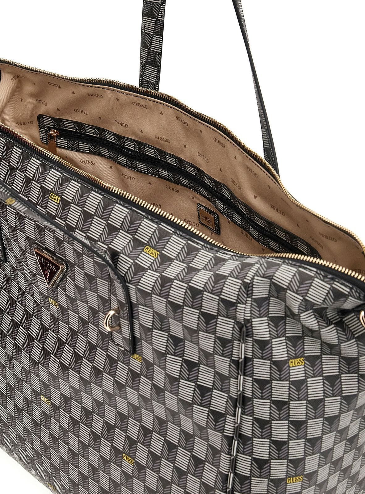 Guess Handbag Guess G Wave Carryon Large Tote Black Logo