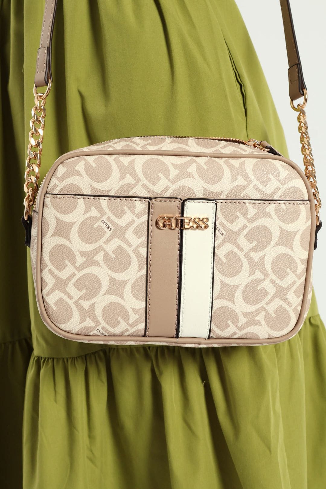 Guess Handbag Guess Kerry Mini Crossbody Top Zip-Caramel JG970870