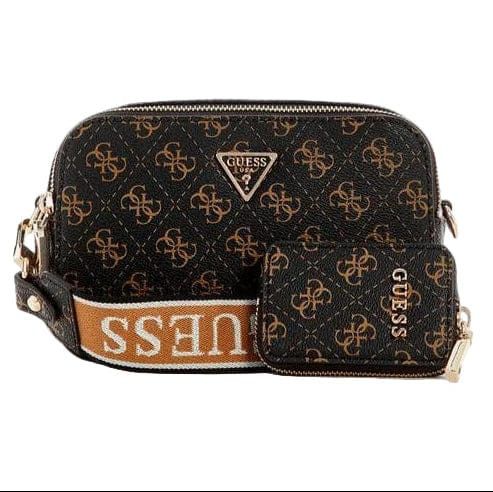 Guess Handbag Guess Latona Camera Crossbody Brown Logo SQ869113