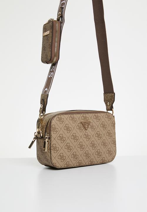 Guess Handbag Guess Latona II Camera Crossbody Latte Logo SG869113