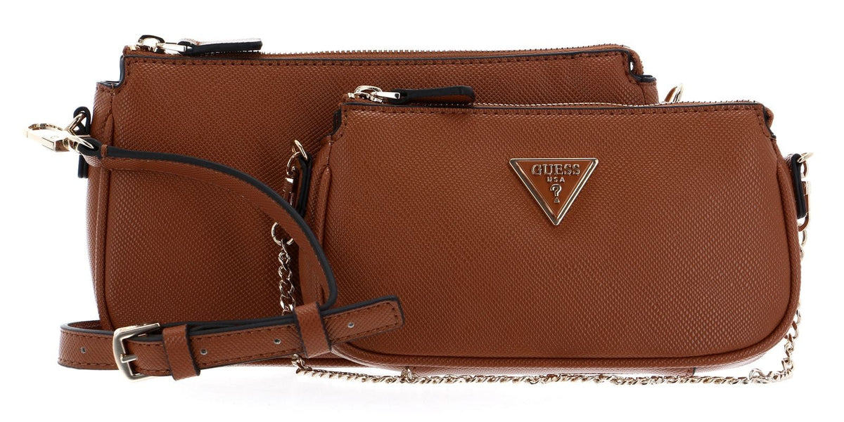Guess Handbag Guess Noelle Double Pouch Crossbody Light Cognac
