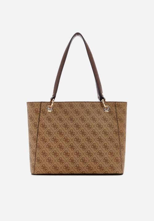 Guess Handbag Guess Noelle II Logo Small Tote Latte/Brown BG967224