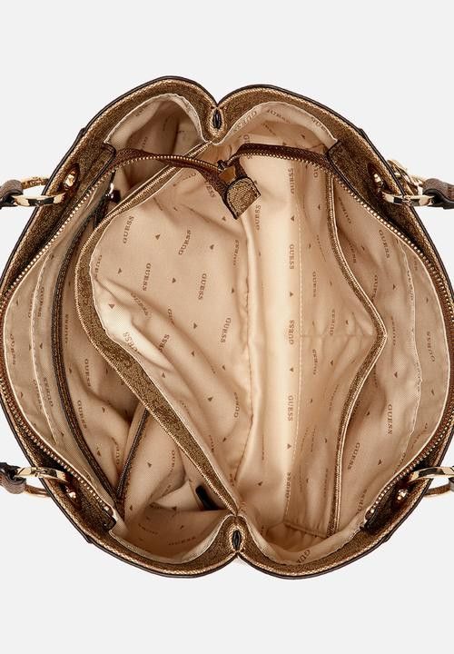Guess Handbag Guess Noelle II Logo Small Tote Latte/Brown BG967224
