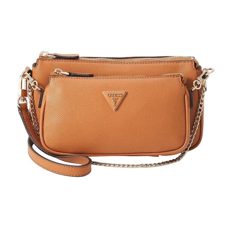 Guess Handbag Guess Noelle II Mini Double Pouch Crossbody Light Cognac ZG967271