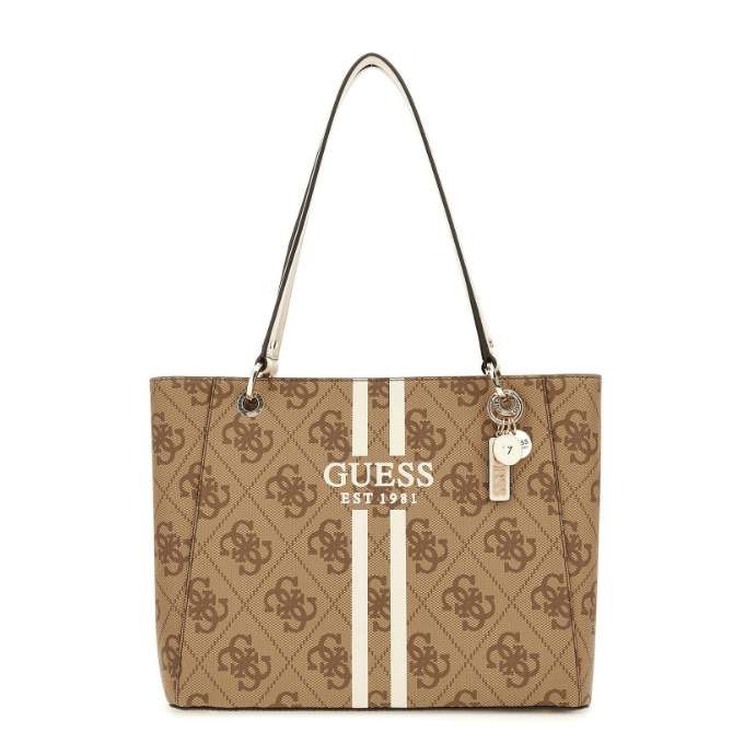 Guess Handbag Guess Noelle II Tote Latte Logo OS967224