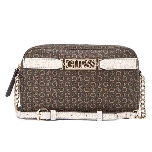 Guess Handbag Guess Perrez Mini Crossbody Top Zip Brown SG986270