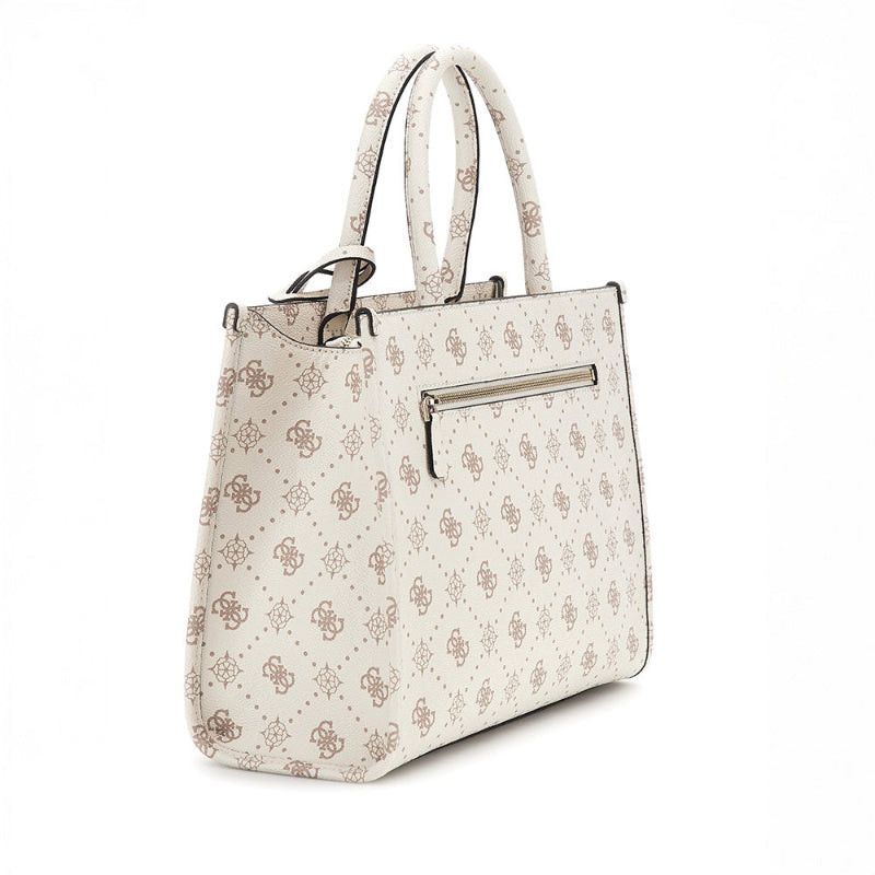 Guess Handbag Guess Silia 2 Compartment Tote Bag Vanilla Logo GP989022