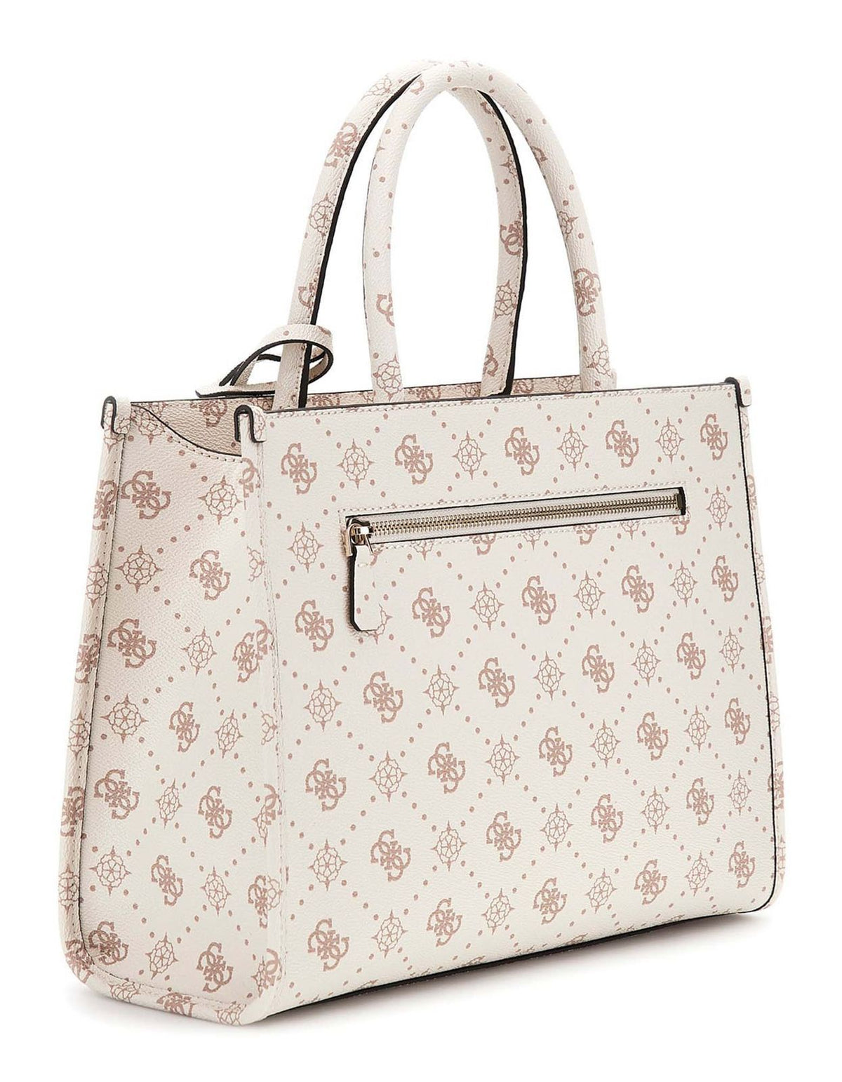 Guess Handbag Guess Silia 2 Compartment Tote Bag Vanilla Logo GP989022