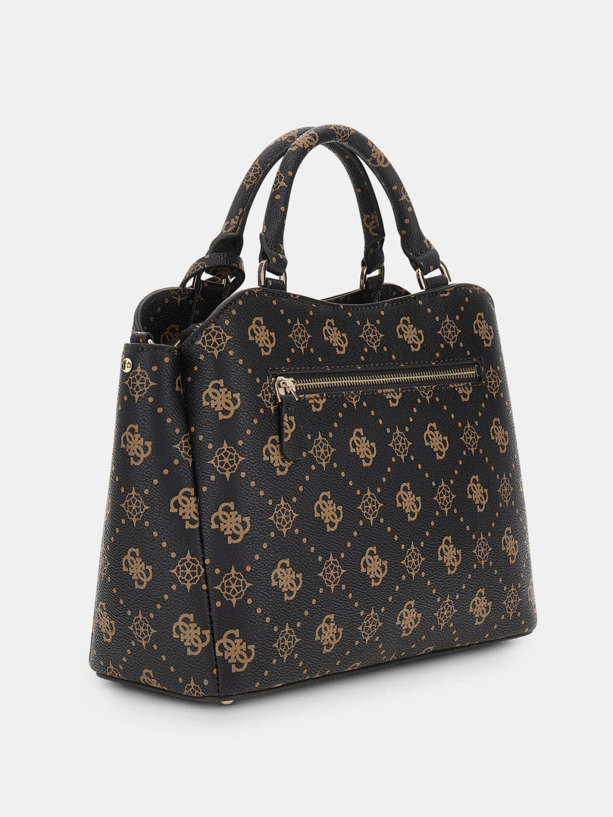 Guess Handbag Guess Silia Girlfriend Satchel Espresso Logo GP989006