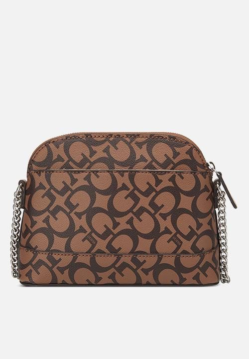 Guess Handbag Guess Tidewood Mini Top Zip Cocoa JJ942969