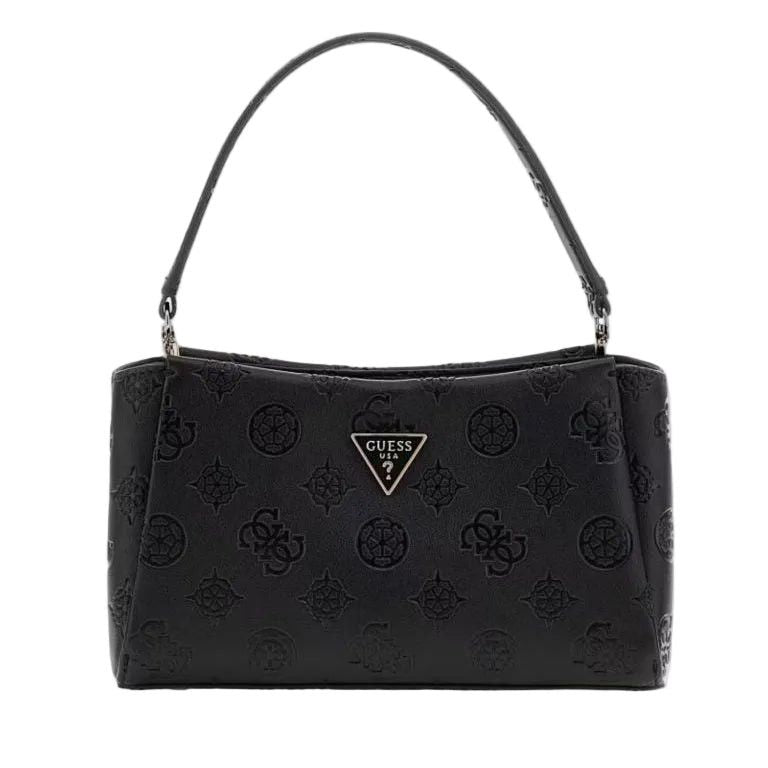 Guess Handbag Guess Tisha Debossed Peony Crossbody Black Logo PD776412