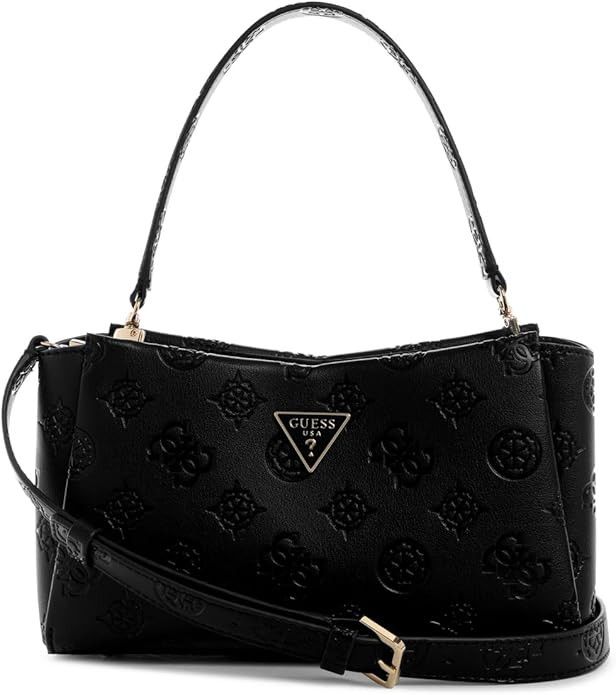Guess Handbag Guess Tisha Debossed Peony Crossbody Black Logo PD776412