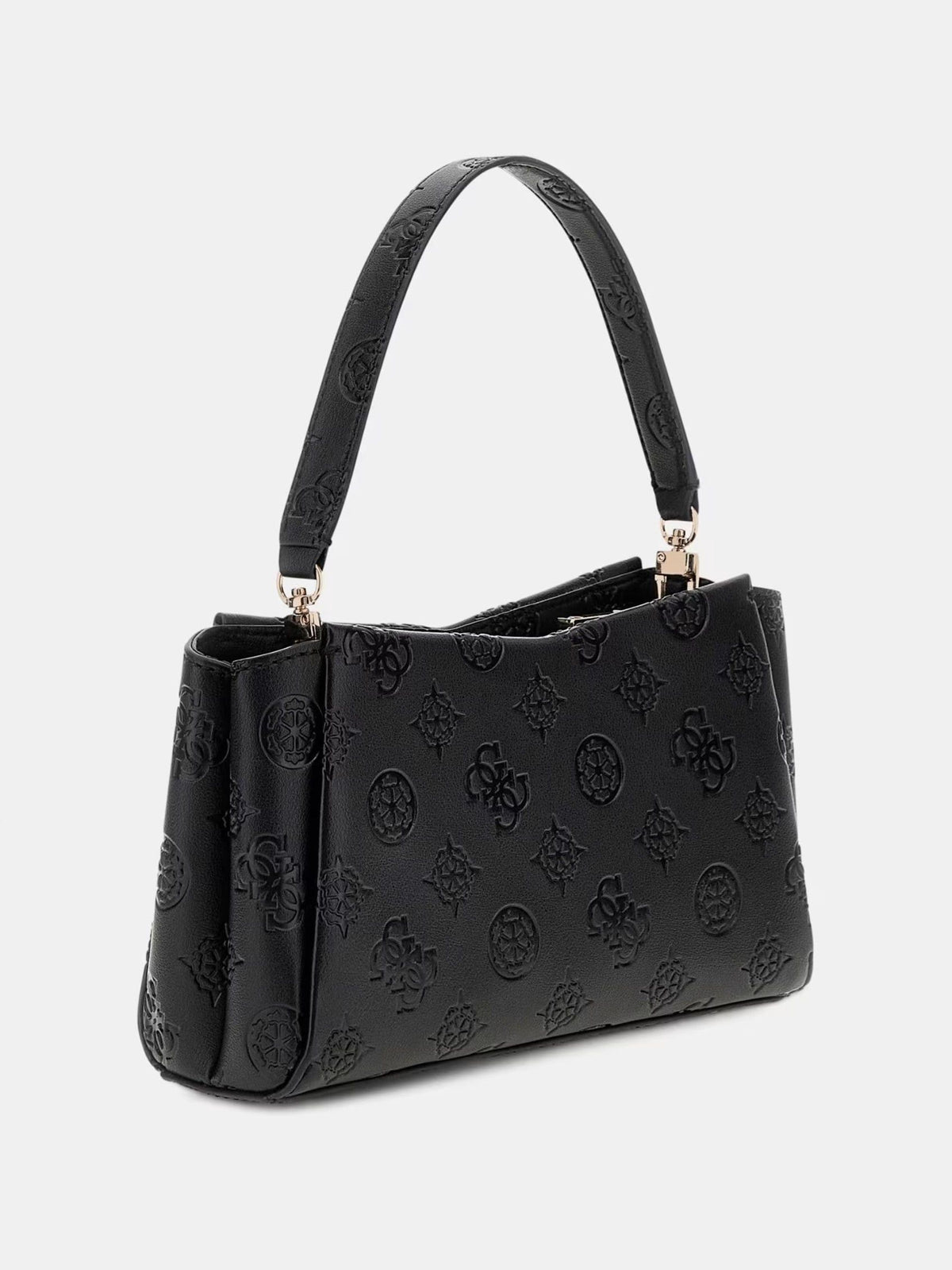 Guess Handbag Guess Tisha Debossed Peony Crossbody Black Logo PD776412