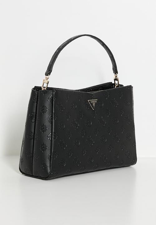 Guess Handbag Guess Tisha Large Girlfriend Satchel HandBag Black Logo PD776407