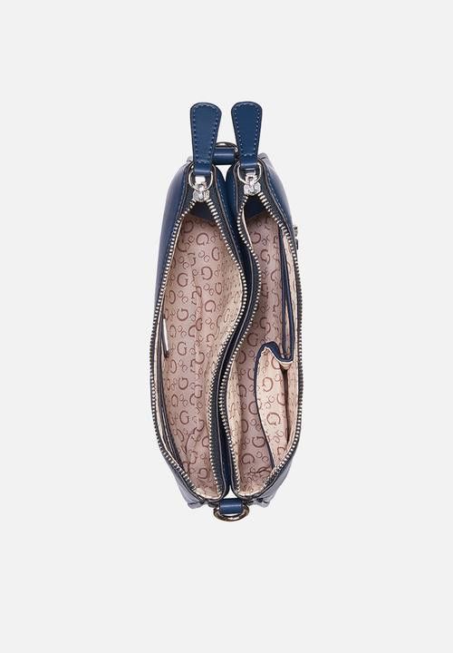 Guess Handbag Guess Tyrah Mini Crossbody Top Zip Navy LE971770