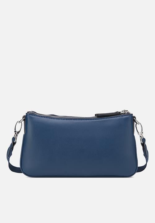 Guess Handbag Guess Tyrah Mini Crossbody Top Zip Navy LE971770
