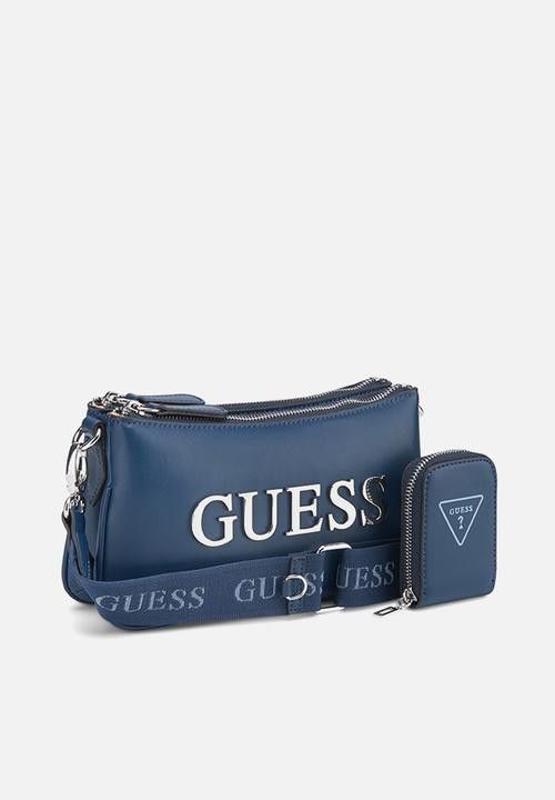 Guess Handbag Guess Tyrah Mini Crossbody Top Zip Navy LE971770