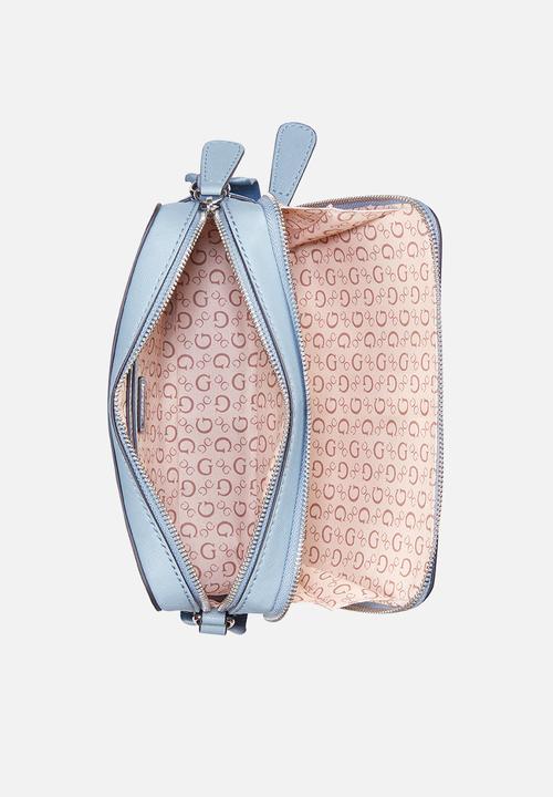 Guess Handbag Guess Viviette Mini Dbl Zip Crossbody - Blue