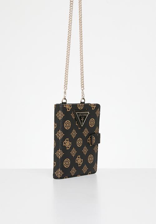 Guess Handbag Guess Wilder Passport Holder - Brown