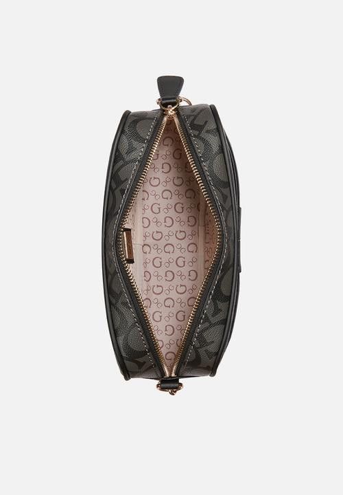 Guess Handbags Guess Kerry Mini Crossbody Top Zip-Coal JG970870